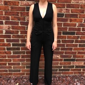BCBGMAXAZRIA Tuxedo Top Jumpsuit Wide leg